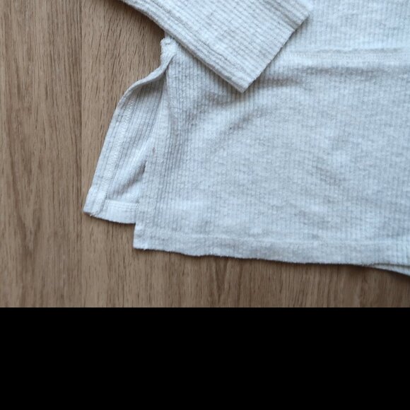 Anthropologie Eri +Ali Sweater Holdrege Heathered Grey Ribbed Knit Size Medium - Picture 7 of 7